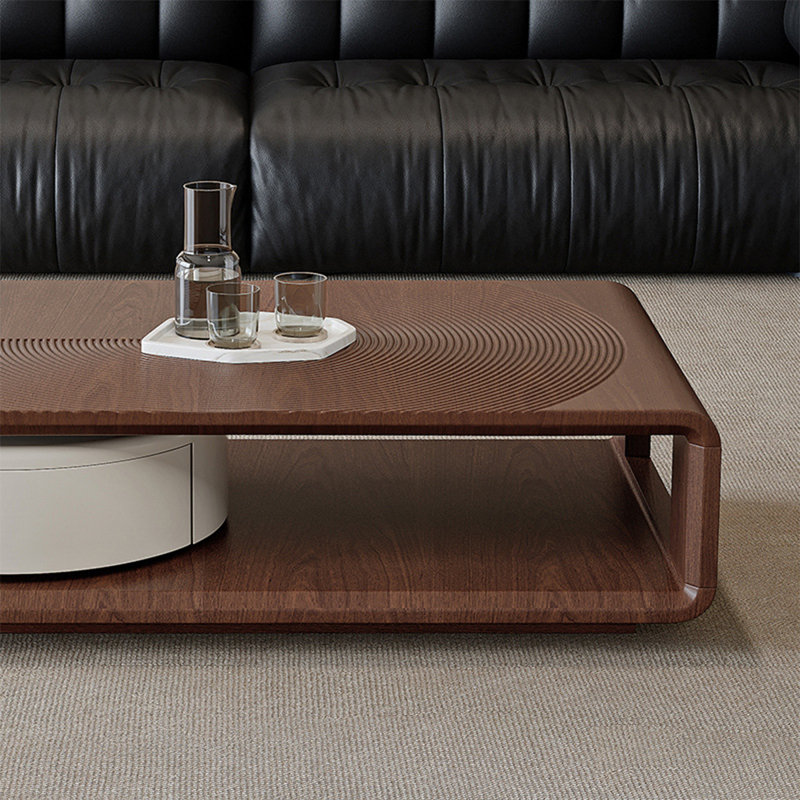 Brown Manufactured Wood Rectangular Coffee Table