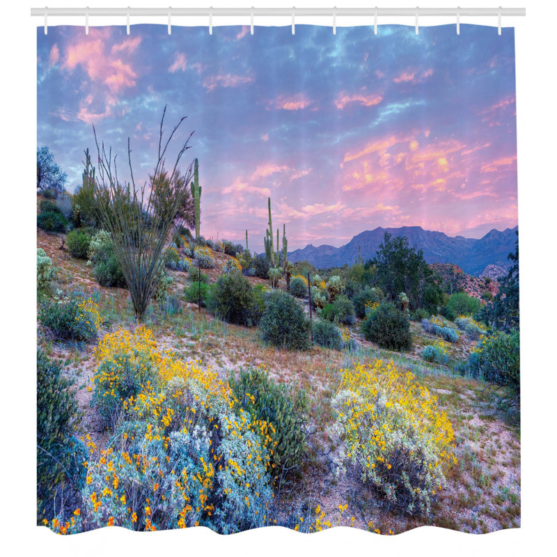 Shower Curtain with Hooks Included, 75" H x 69" W
