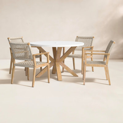 Fleur 48" Eucalyptus Patio Dining Set