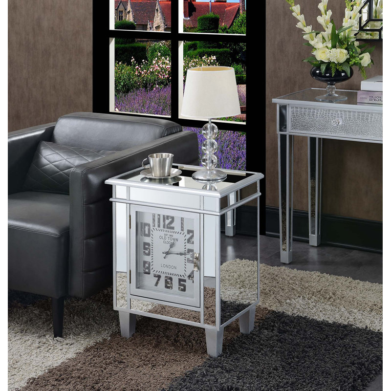 Haskin Mirrored Glass Top 2 - Drawer End Table