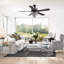 Ventilateur de plafond double à 5 pales 52 "avec abat-jour orné en métal 52" Dashal-1372986792