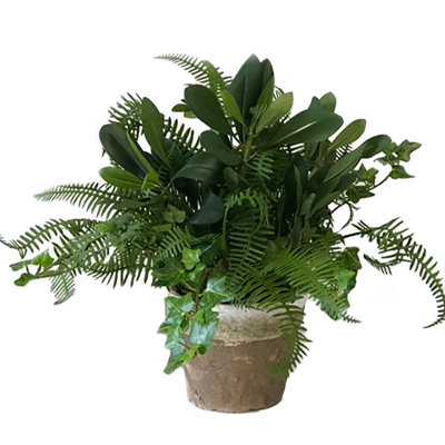 13'' Faux Plant in Earthenware Planter
