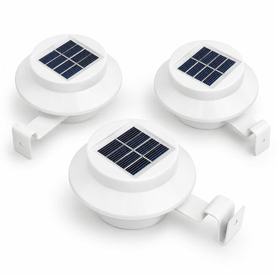 Ensemble de 3 lumières à DEL intégrées blanches à énergie solaire pour l'extérieur
