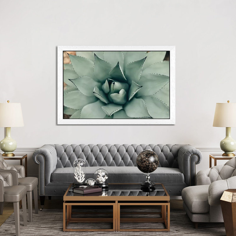 Mint Succulent I by Chelsea Victoria - Print, 101.6 cm H x 66.04 cm W, White Framed