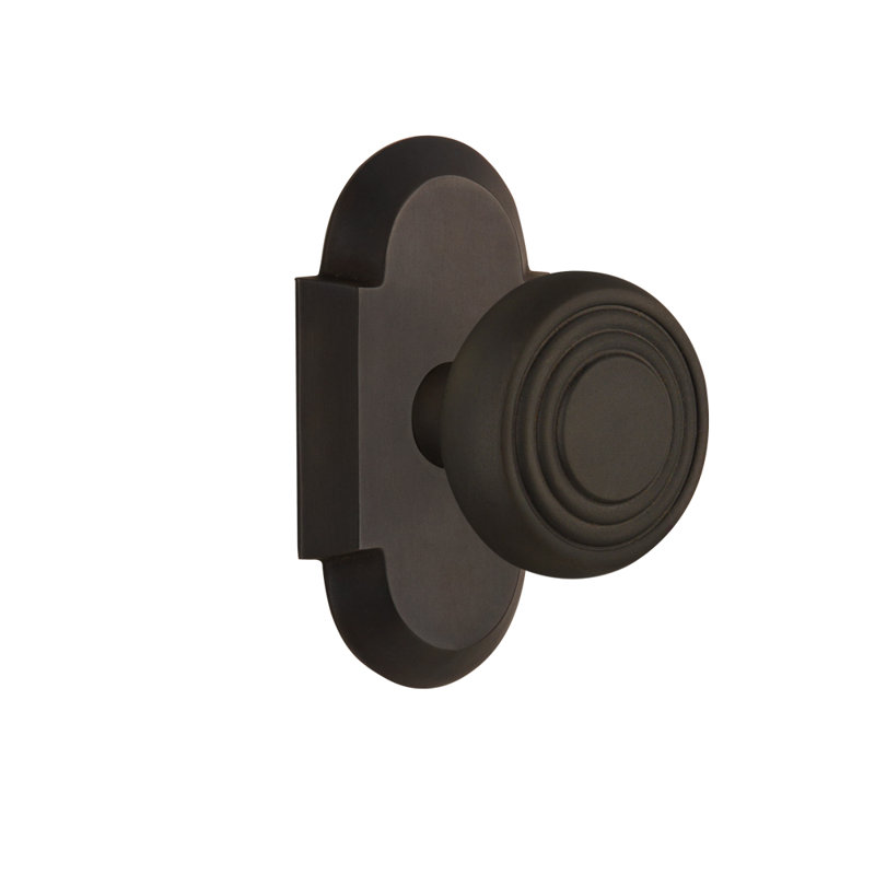 Cottage Plate with Deco Door Knob, Oil-Rubbed Bronze, 2 3/8