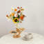 French Style 2-Tiered Fruit Bowl Gold Resin Countertop Organizer with Vase - Decorative Stand for Kitchen, Dining Room, Living Room