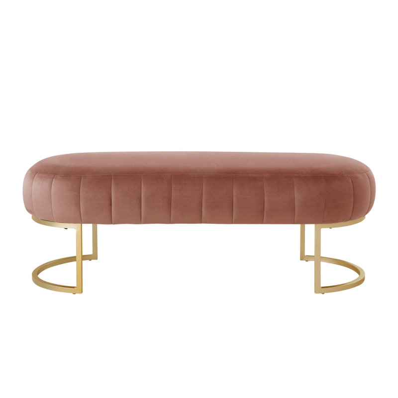 Banc rembourré Ulberto, Rosé, Or