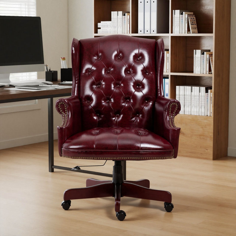 Fauteuil de bureau ergonomique 45 po H, Burgundy