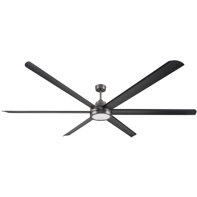 Ventilateur de plafond en carbone brossé à 6 pales de 100 po avec télécommande, ensemble d'éclairage à DEL à intensité variable et moteur réversible Blazer