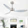 Loritta 52'' 3 - Blade Large Indooor Ceiling Fan With Light Kit and Remote, 3 LED Colors, 6 Speed Noiseless DC Motor, Timer