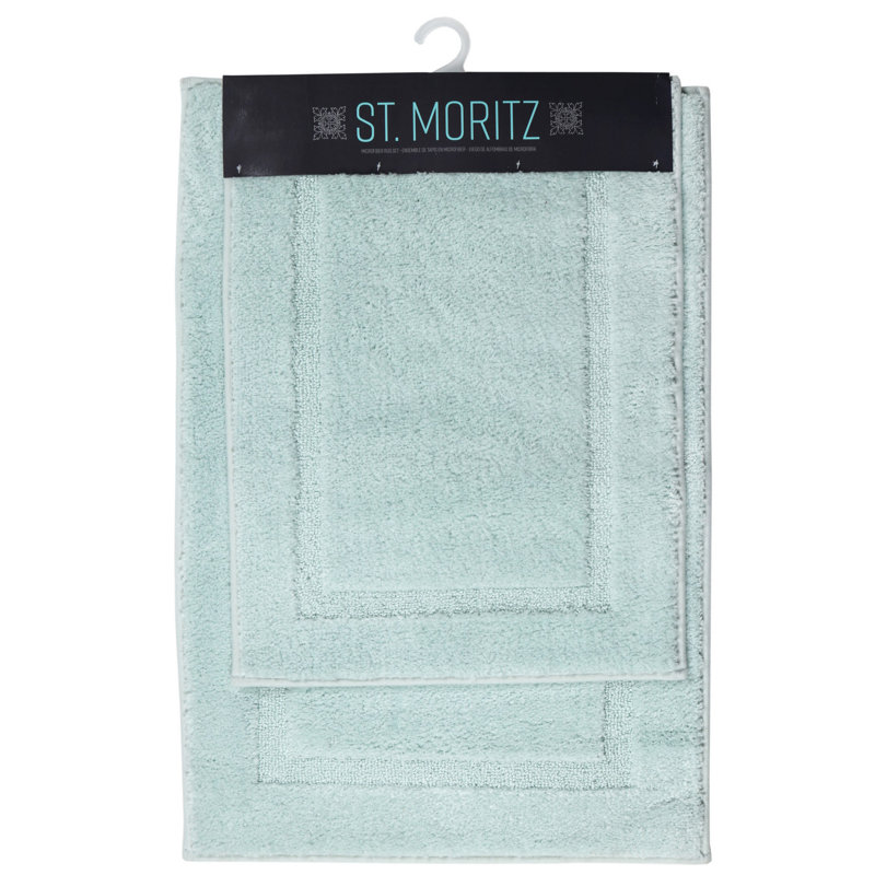 St Mortiz Microfiber Non-Slip Bath Rug, Milkey Green