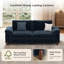 Causeuse 35 po avec console de chargement polyvalente, porte-gobelets et housses lavables, chenille bleu marine-1542140324