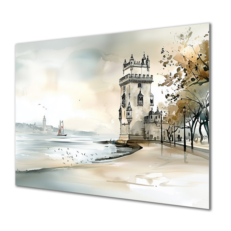 Belm Tower In Portugal - Portugal Print On Metal, H 12 po x l 20 po