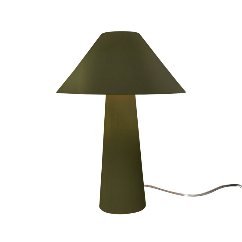 Lampe de table en céramique Caroldine, Vert mat