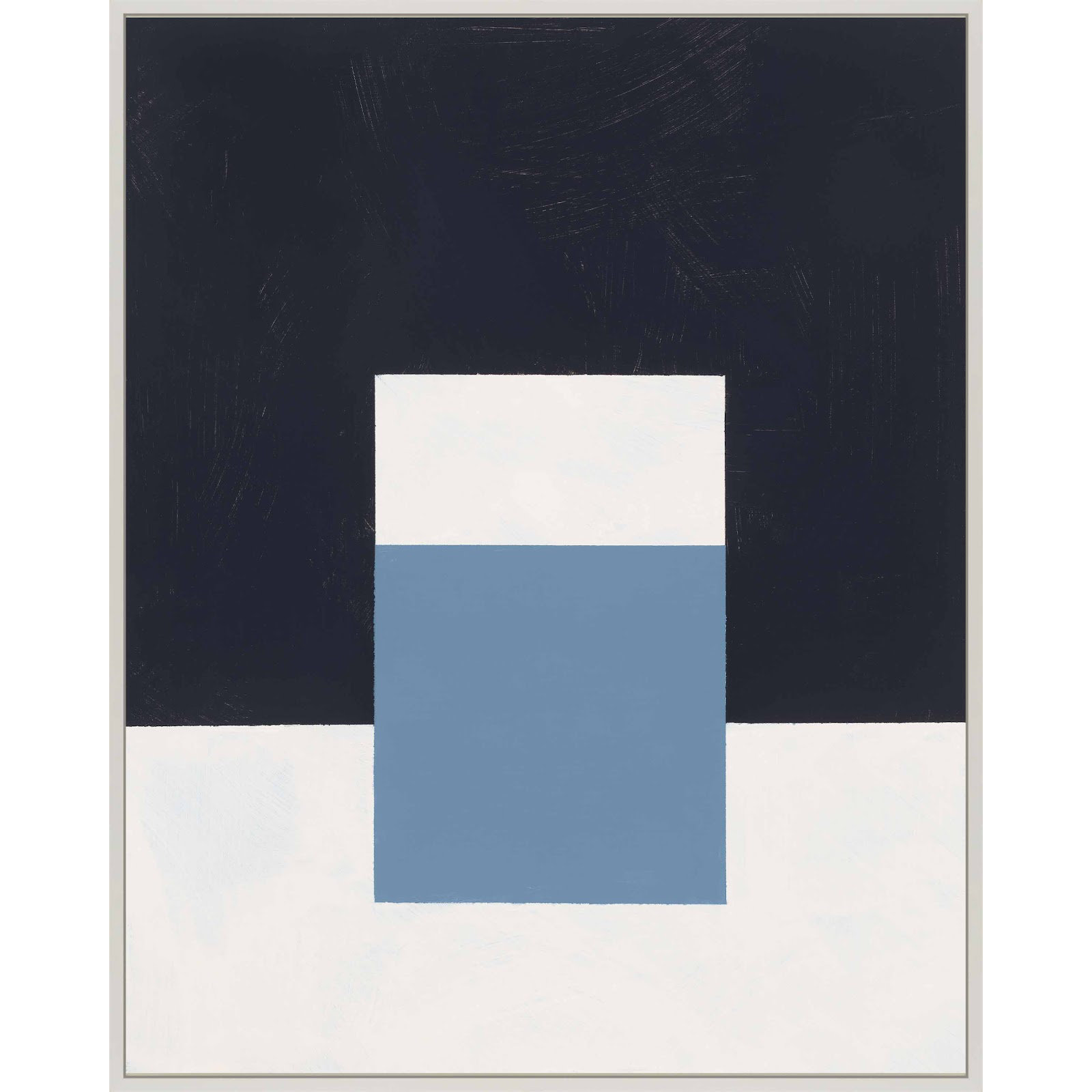 Square Sky by Robert Kamnatnik, White Framed Canvas, 38" H x 30" W x 1.38" D