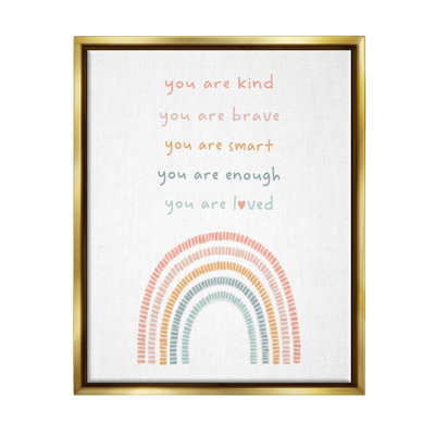 «Inspirational Pastel Rainbow», reproduction encadrée sur toile par Lil 'Rue