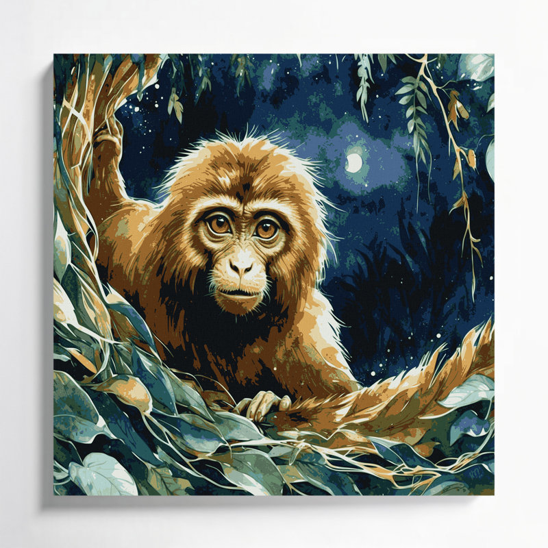 Art mural sur toile gris Wildlife Potto, H 32 po x l 32 po