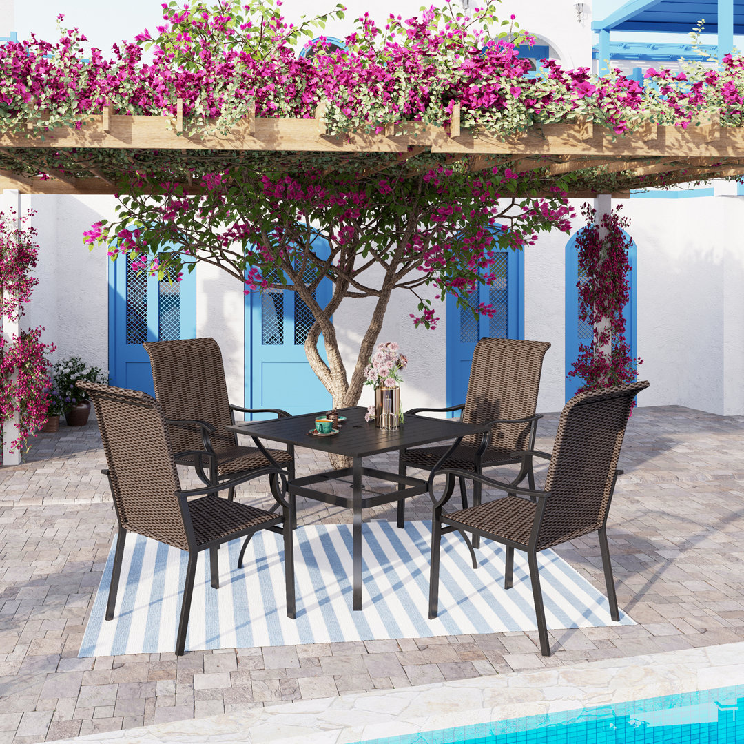 Alyah Square 3 - Piece 4 - Person 93.98Cm L Outdoor Table Set