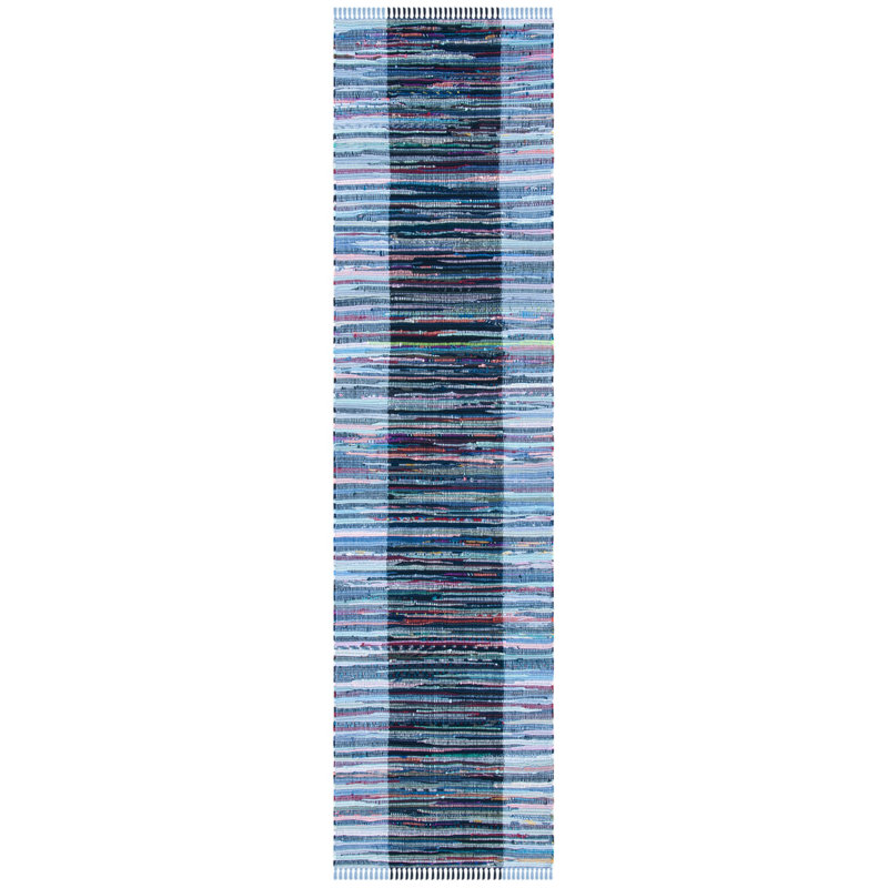 Tapis à rayures en coton tissé à plat Mclean Rag, Tapis de couloir 2 pi 3 po x 9 pi
