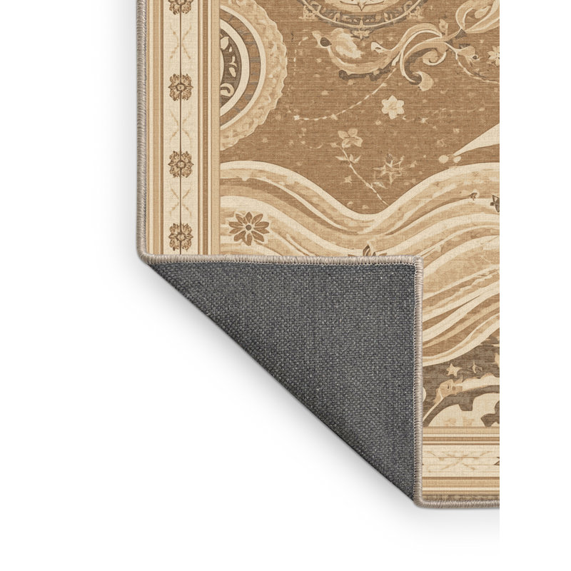 Tapis oriental doux et moelleux classique brun Kline, 6 x 9