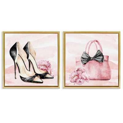 Ensemble de 2 cadres flottants Rosy Glam Time, par Kim Allen