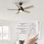 Ventilateur de plafond intelligent 48 pouces 5 pales avec lumière-1088489479