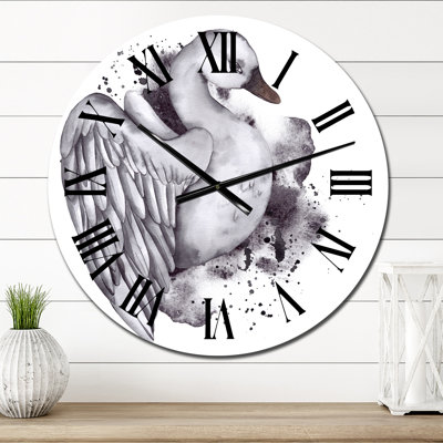 Gray Duck with Open Wings - Traditional Wall Clock