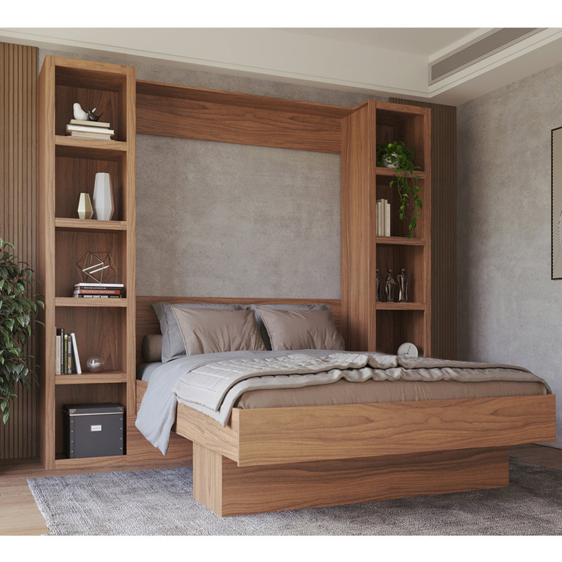91-in Tall Wooden Bookcase Shelf, (5 Shelves) 91"H x 18"W x 20"D, Brown