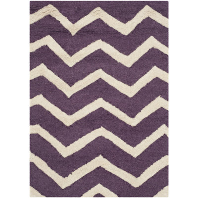 Sanyla Hand Tufted Wool Chevron Rug