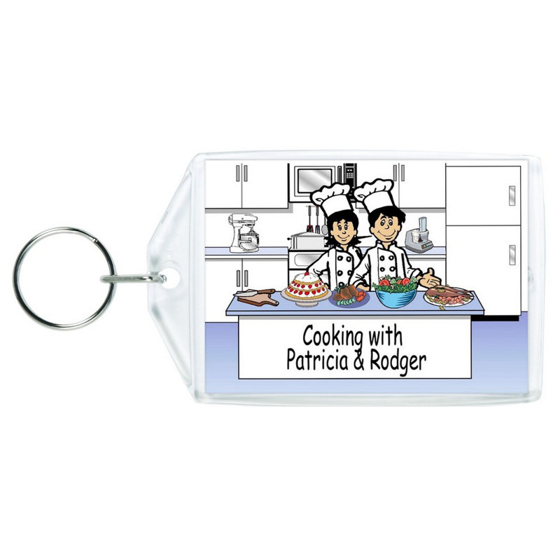 Personalized Chef Couple Acrylic Key Chain, Yes