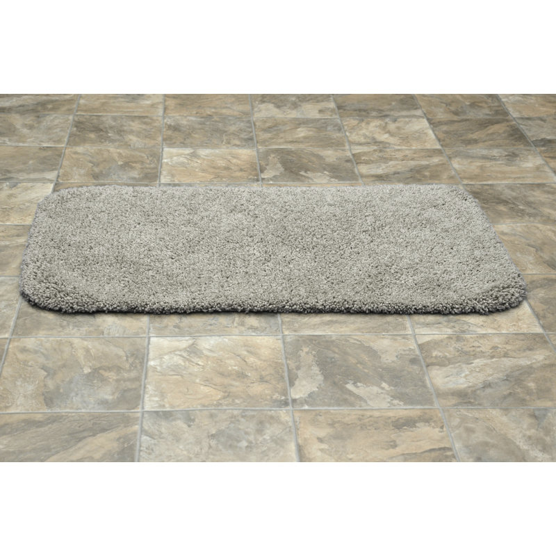 Treye Nylon Bath Rug with Non-Slip Backing, Taupe, Rectangle 24" x 40"