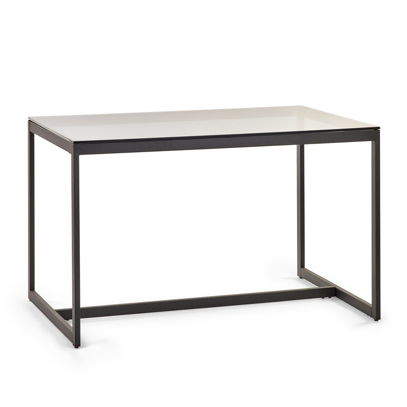 Lacreshia Glass Top Metal Base Dining Table