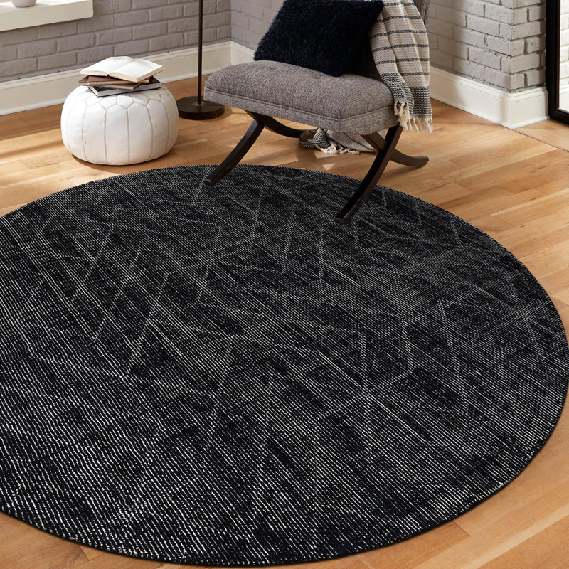 Tapis géométrique en laine touffeté à la main Cyndle, Rond 10 pi