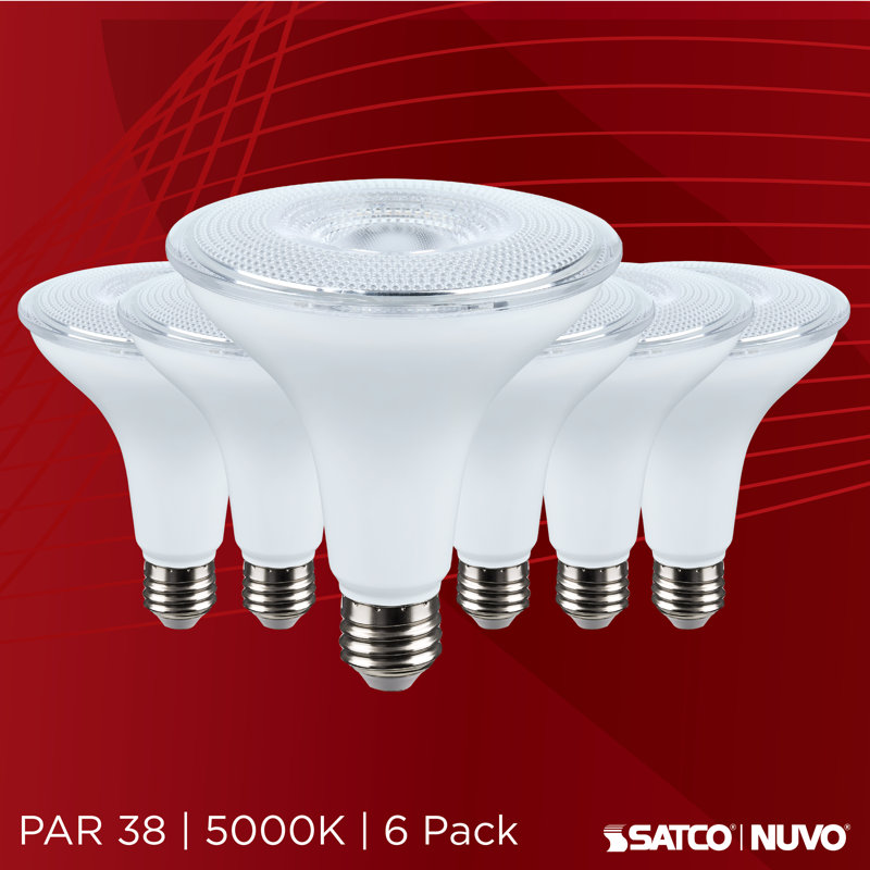 14 Watt Dusk To Dawn LED PAR38 5000K Medium Base White Finish 120 Volt, 5000