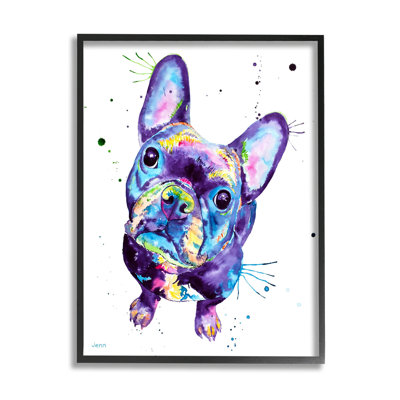 Art de giclée de chien mauve français par Jen Seeley