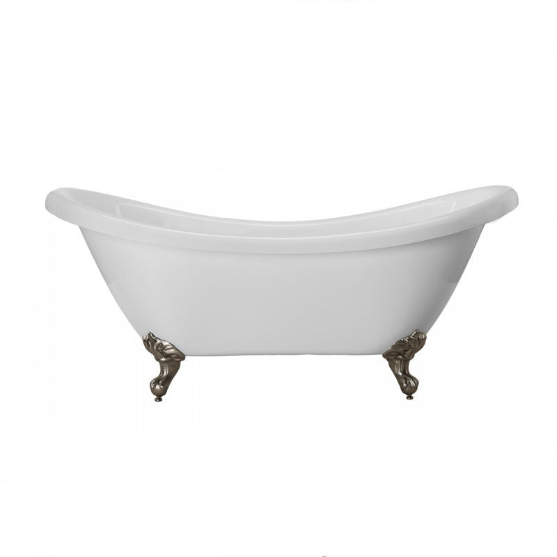 Victoria 68.75'' x 28.5'' Soaking Acrylic Bathtub, Brushed Nickel