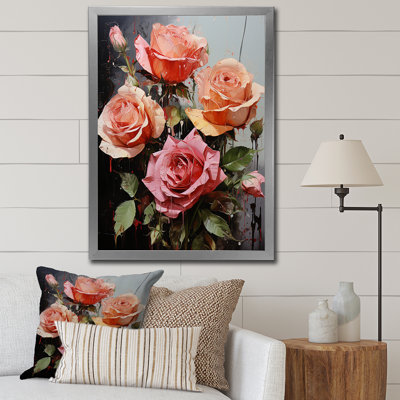 «Daezon Pink Ravish Roses Bouquet II», reproduction sur toile
