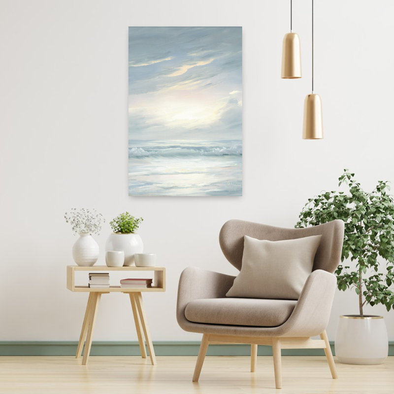 Art mural de plage rétro moderne, 36" H x 24" W