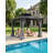 10 Ft. x 10 Ft. Outdoor Aluminum Hardtop Gazebo, Double Roof Patio Gazebo with Curtains and Netting, Ventilated Metal Roof Outdoor Shelter for Backyard, Garden, Deck and Patio, Gray-113380077-113380073