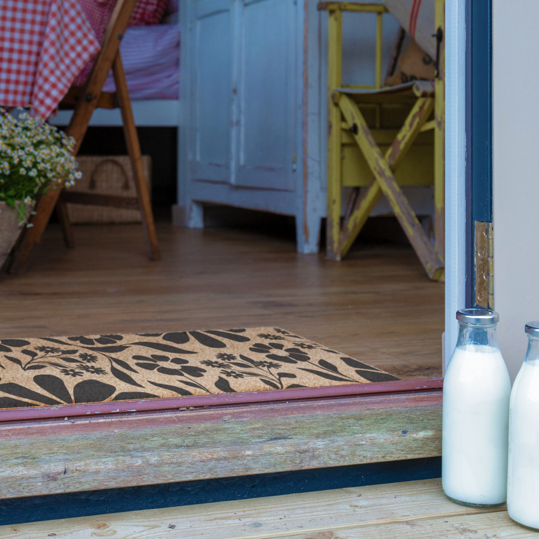 Floral Pattern Coir Doormat