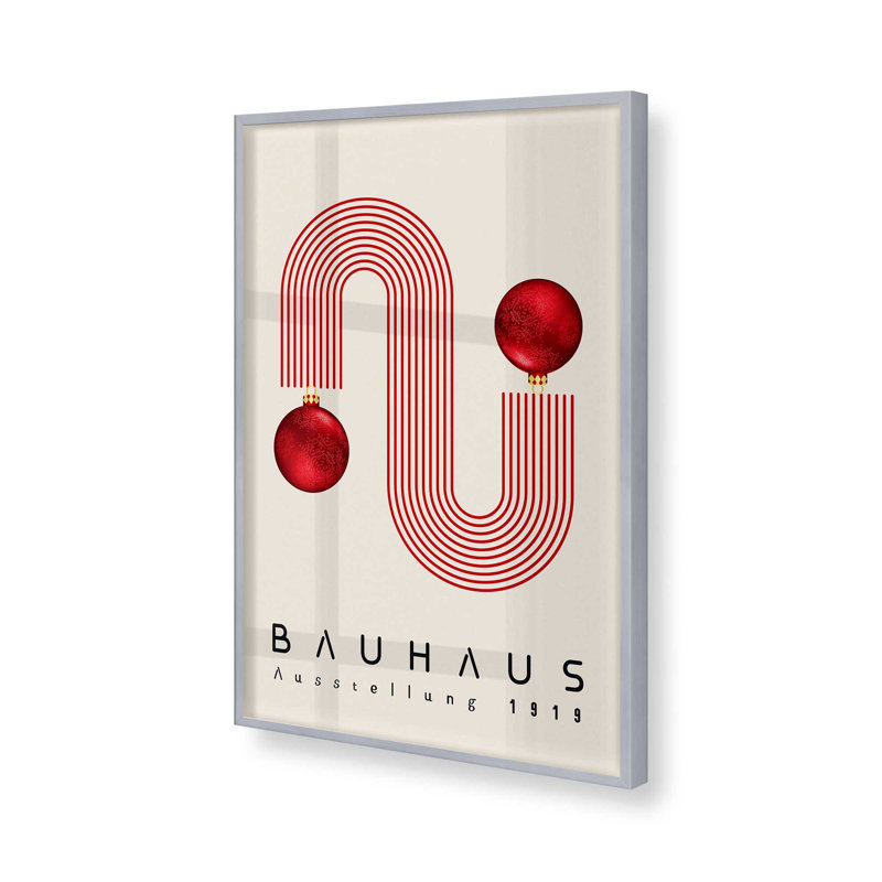 Bauhaus festif rouge 1919, Cadre simple en chrome poli poli, H 15,25 po x l 12,25 po