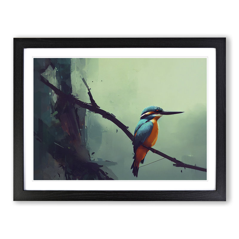 Kingfisher Bird Vol.4 - Framed Print, Black, 34cm H x 46cm W x 2cm D