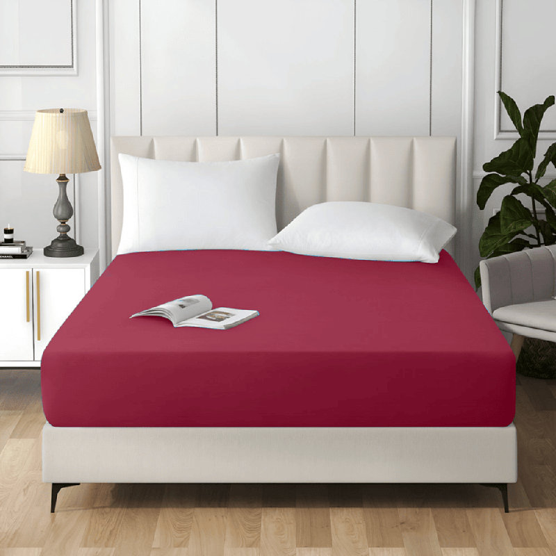 Angeliza Microfiber Standard Fitted Sheet, Red, Single (3')