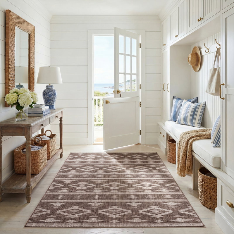 Amarien Southwestern Indoor/Outdoor Area Rug, Rectangle 5'3" x 7'7"