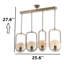 Luminaire suspendu pour îlot de cuisine à hauteur réglable 4 lumières