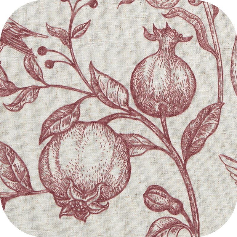 Paire de rideaux obscurcissant en lin Nathnael, L 50 po x L 84 po, Rouge
