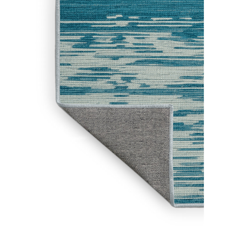 Washable Ocean Depth Gradient Coastal Area Rug, Square 5'