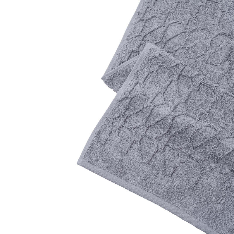 Watton Plush Jacquard Bath Towel, Grey