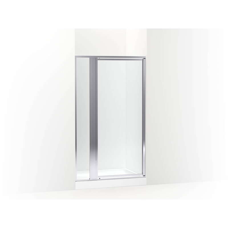 Attend 69" H Pivot Shower Door With 1/8"-Thick Glass, Silver