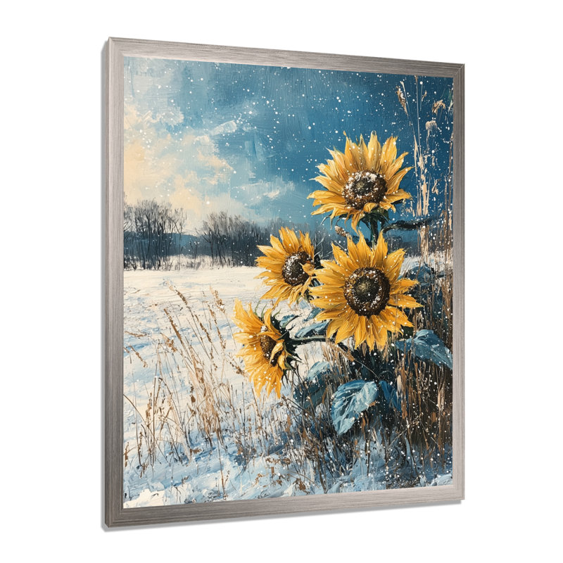 Dominek - Floral Wall Art, H 20 po x l 12 po, Reproduction encadrée d'une seule photo, Argent argent